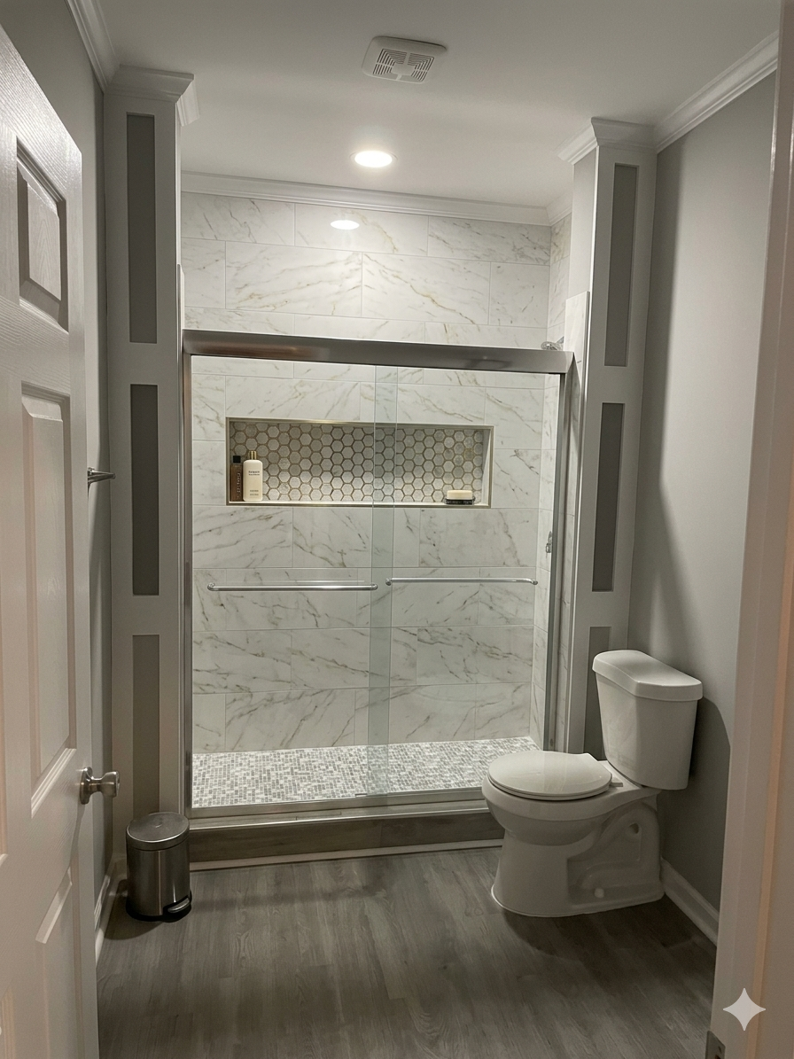 Kids bathroom tile surround in Griffin GA