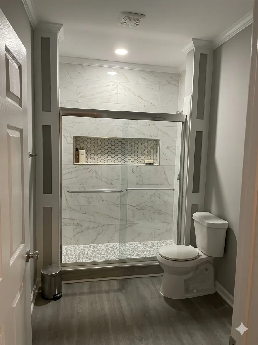 Kids bathroom tile surround in Hampton GA